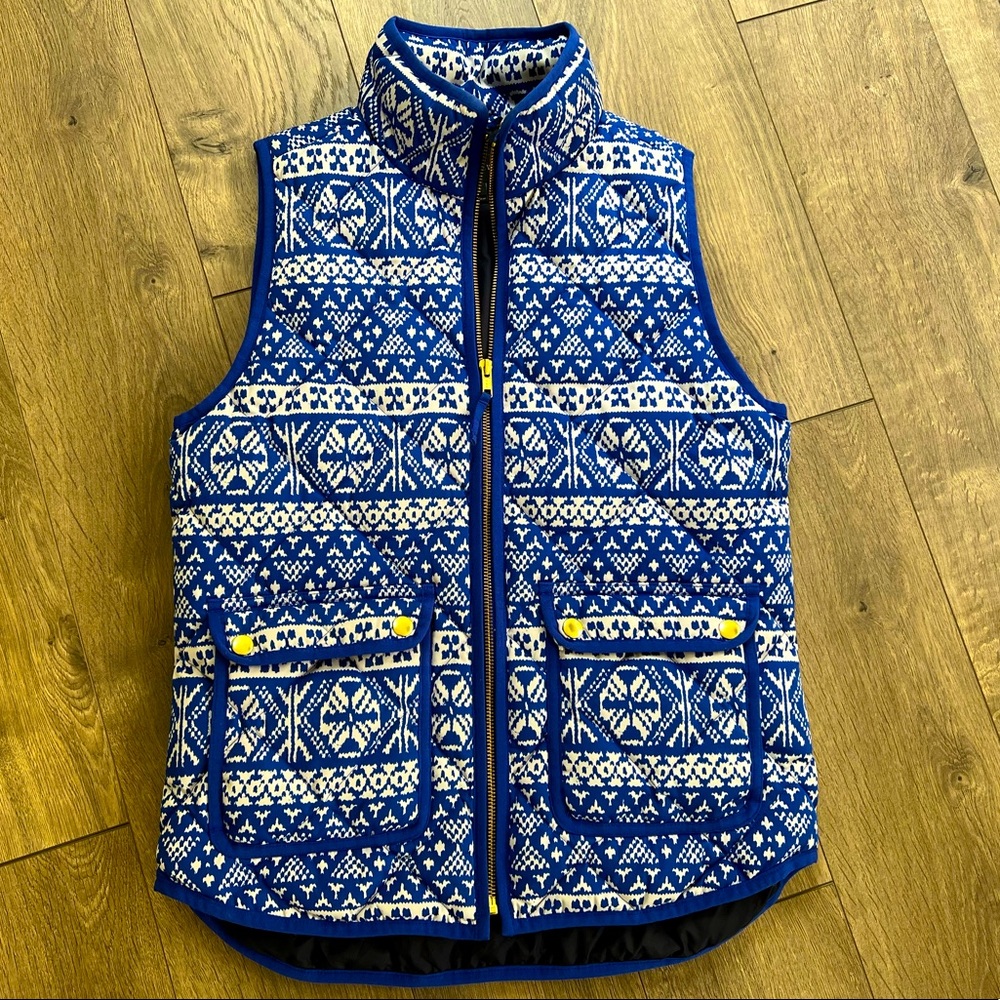 J Crew Fairisle Down Puffer Vest